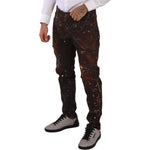 Dolce & Gabbana Brown Splash Color Cotton Regular Denim Jeans PAN72706 - 52