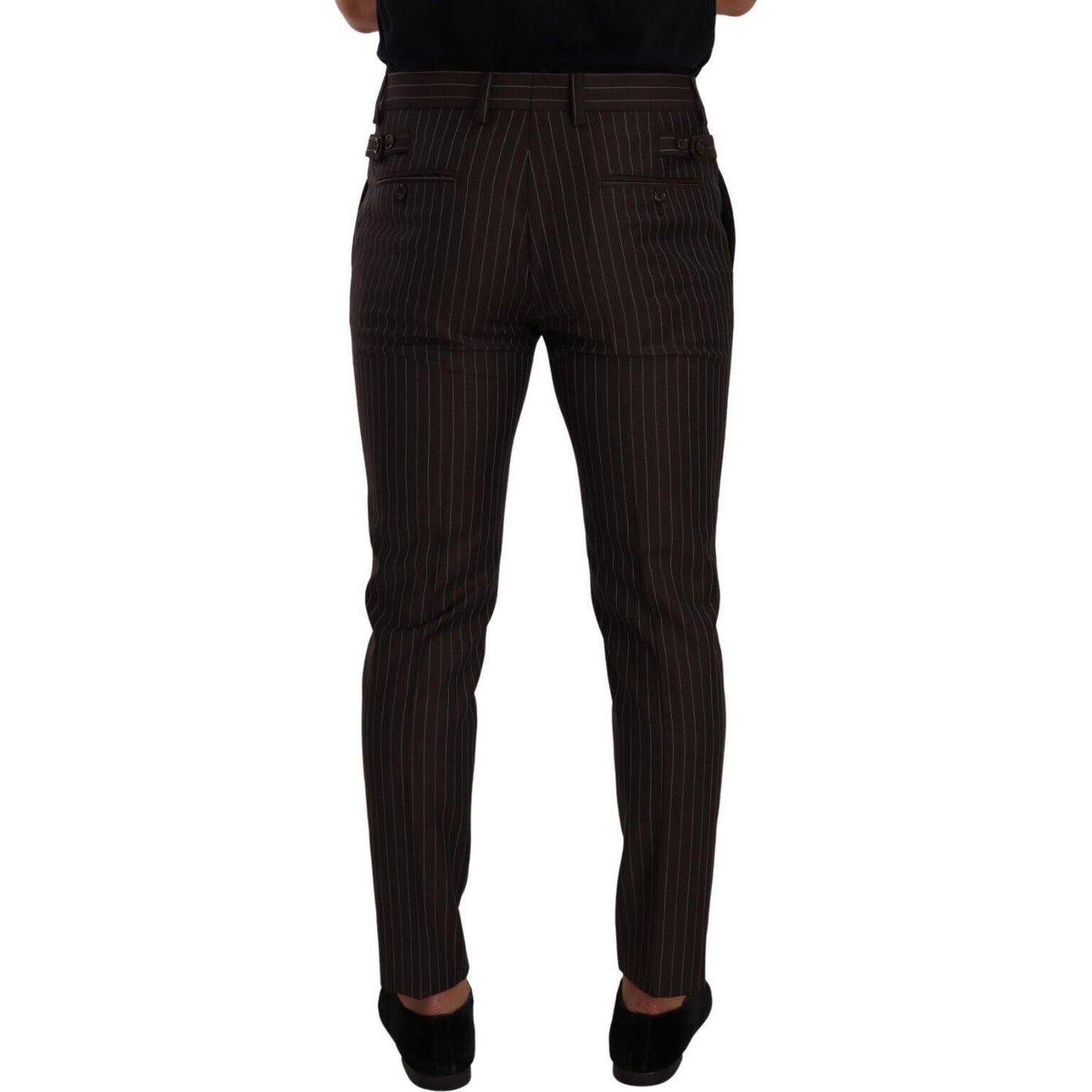 Dolce & Gabbana Brown Striped Wool Formal Trouser Dress Pants PAN72767 - 48