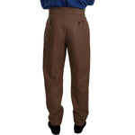 Dolce & Gabbana Brown Leather Tapered High Waist Pants PAN72906 - 48