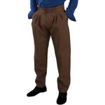 Dolce & Gabbana Brown Leather Tapered High Waist Pants PAN72906 - 48