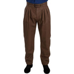 Dolce & Gabbana Brown Leather Tapered High Waist Pants PAN72906 - 48