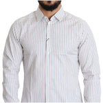 Dolce & Gabbana White Striped Formal MARTINI Shirt TSH5491- 40
