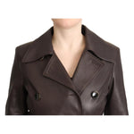 Dolce & Gabbana Dark Brown Leather Long Sleeves Belted Jacket JKT3286 - 40