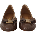 Salvatore Ferragamo Elegant Caraway Brown Pumps with Vara Bow 8057553218309