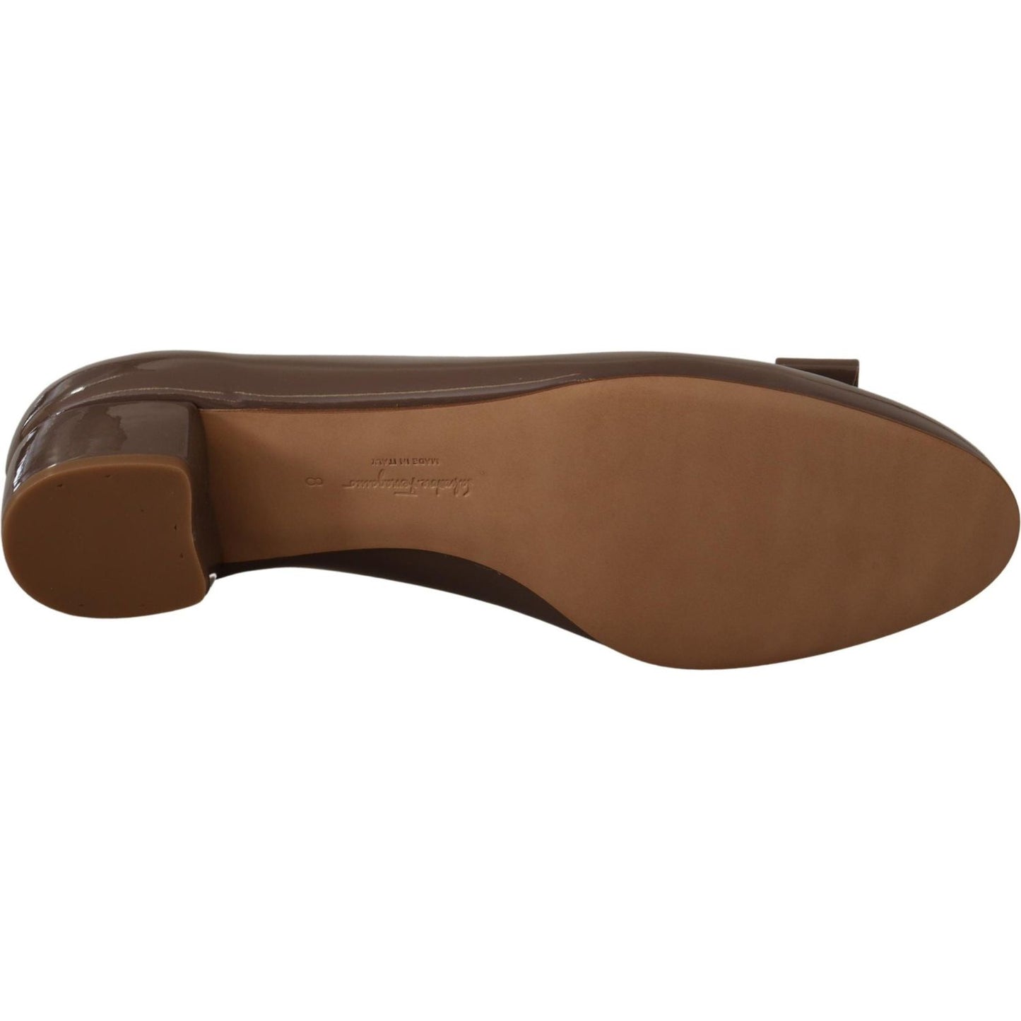Salvatore Ferragamo Elegant Caraway Brown Pumps with Vara Bow 8057553218309