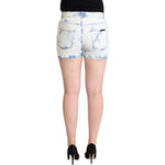 Dolce & Gabbana White Blue Dye Cotton Mid Waist Denim Shorts PAN72784 - 40