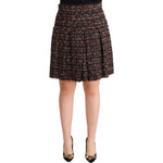 Dolce & Gabbana Brown High Waist Mini A-Line Pleated Skirt SKI1603 - 46