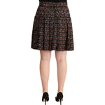 Dolce & Gabbana Brown High Waist Mini A-Line Pleated Skirt SKI1603 - 46