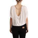 Guess By Marciano White Short Sleeves Gold Chain T-shirt Top TSH4369 - 42