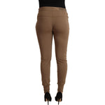 Scervino Street Brown Viscose Mid Waist Slim Tapered Pants PAN71175 - 44