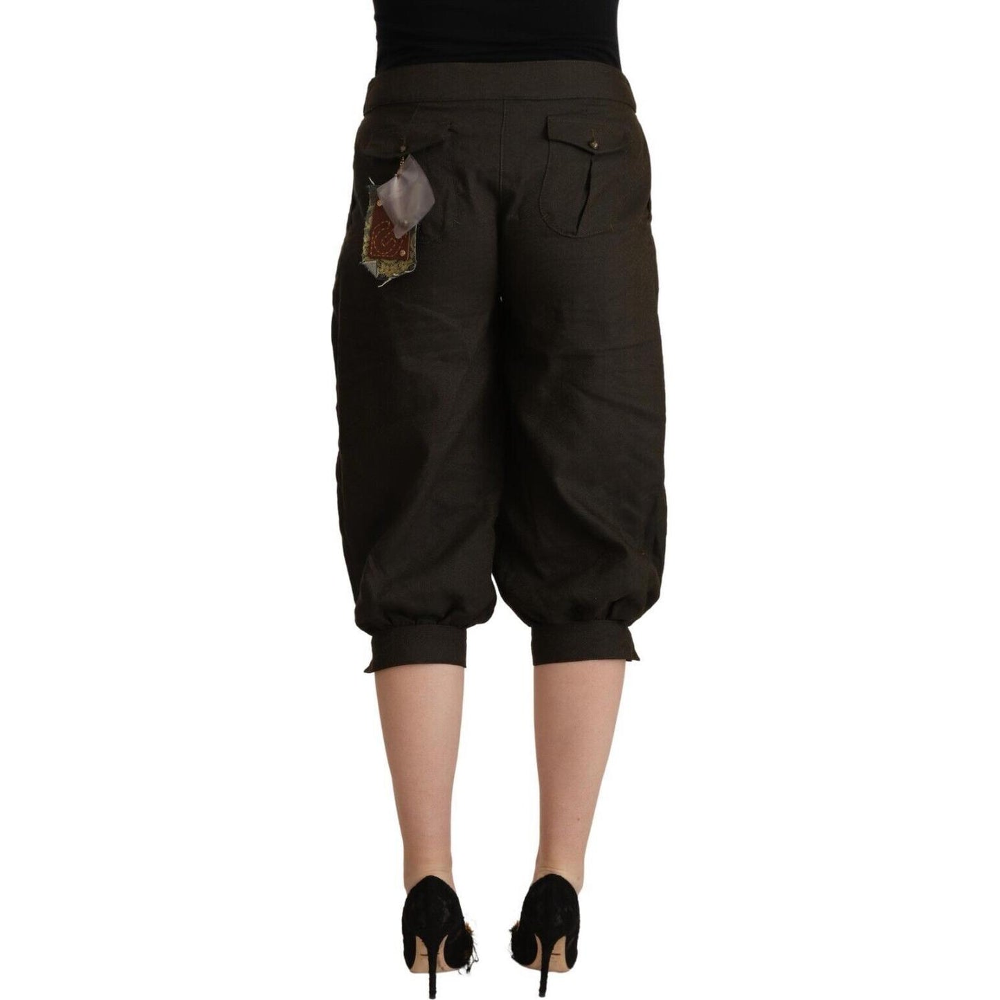 GF Ferre Brown Viscose Cropped Harem Pants PAN72123 - 42