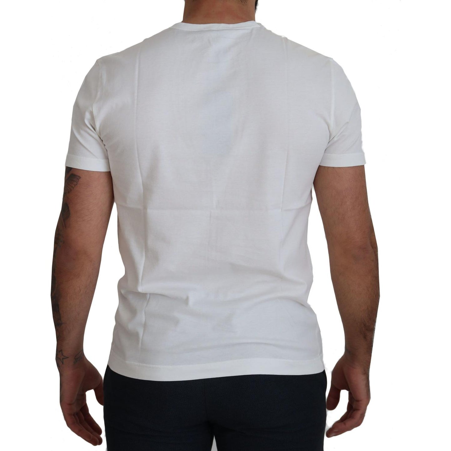 Dolce & Gabbana White Logo Cotton Amor Magister T-shirt TSH8180- 46