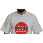 Dolce & Gabbana White Amor Heart Cotton Crewneck T-shirt TSH83070- S