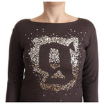 John Galliano Brown Wool Sequined Long Sleeves Pullover Sweater TSH6750 - 36