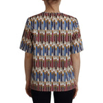 Dolce & Gabbana White Pencil Print Cotton T-shirt Blouse TSH7836- 40