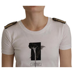 Dolce & Gabbana White Black Roses Crewneck Cotton T-shirt TSH7843- 36