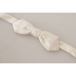 Dolce & Gabbana White 100% Silk Slim Adjustable Neck Papillon Tie FT3606