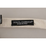 Dolce & Gabbana White 100% Silk Slim Adjustable Neck Papillon Tie FT3606
