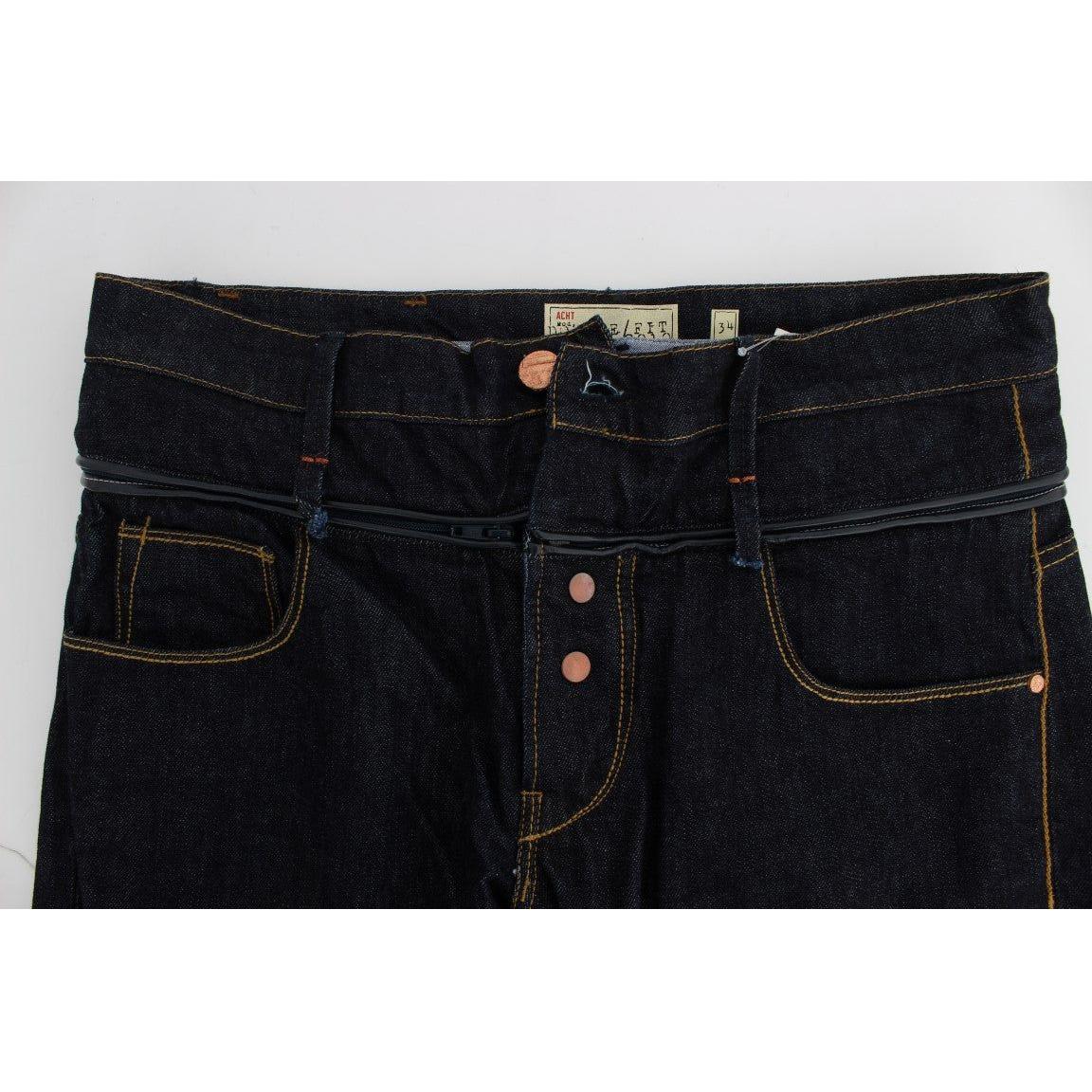 Acht Blue Cotton Regular Straight Fit Jeans Jeans & Pants