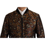 Dolce & Gabbana Brown Feather Full Zip Blouson Jacket JKT3362- 44