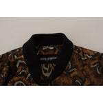Dolce & Gabbana Brown Feather Full Zip Blouson Jacket JKT3362- 44