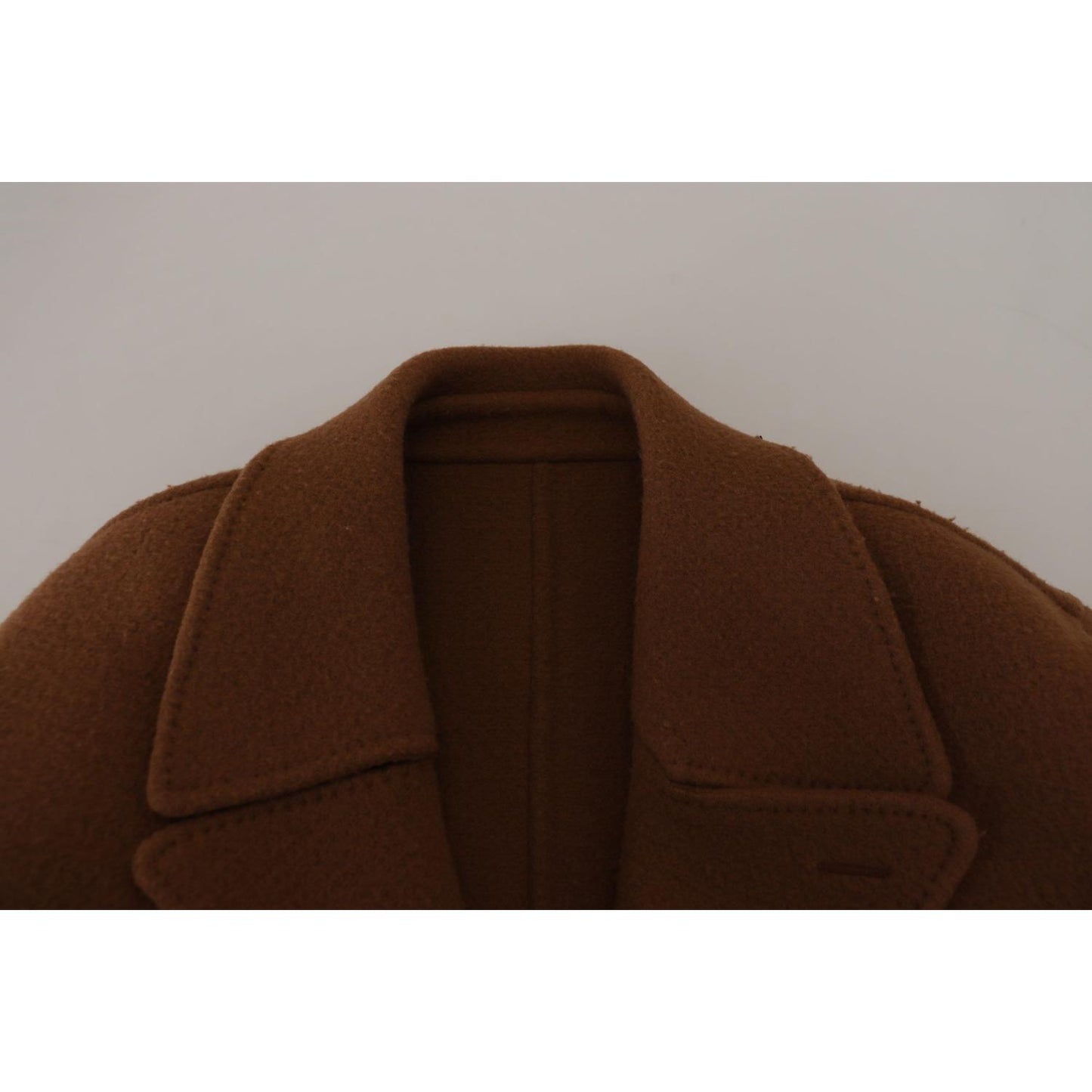 Dolce & Gabbana Brown Nylon Double Breasted Coat Jacket JKT3368- 54