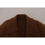 Dolce & Gabbana Brown Nylon Double Breasted Coat Jacket JKT3368- 54