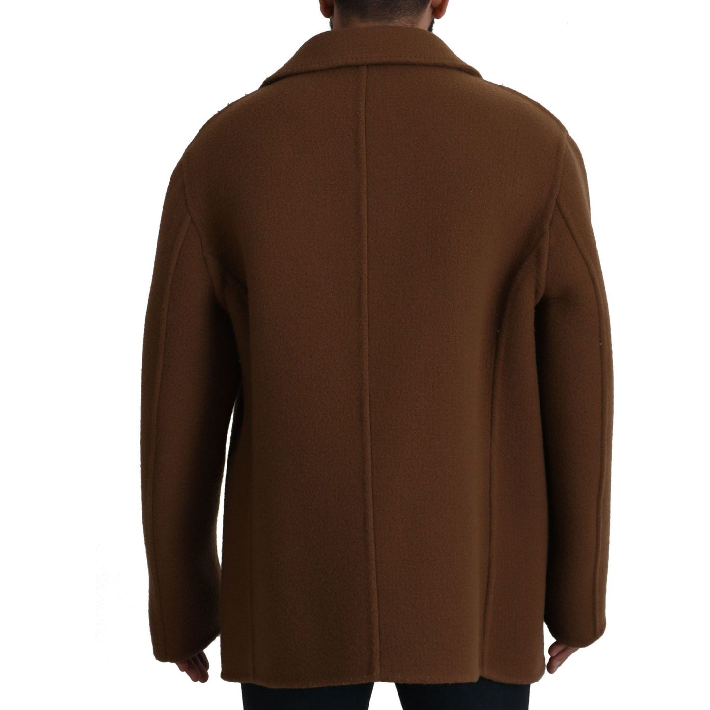 Dolce & Gabbana Brown Nylon Double Breasted Coat Jacket JKT3368- 54
