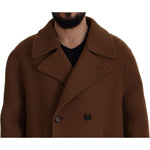 Dolce & Gabbana Brown Nylon Double Breasted Coat Jacket JKT3368- 54