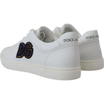 Dolce & Gabbana White Leather DG Logo Casual Sneakers Shoes MV4846- 39.5