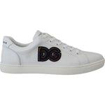 Dolce & Gabbana White Leather DG Logo Casual Sneakers Shoes MV4846- 39.5