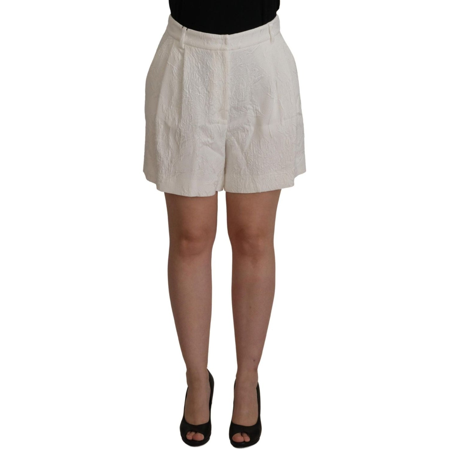 Dolce & Gabbana White High Waist Culotte Cotton Shorts SKI189- 48