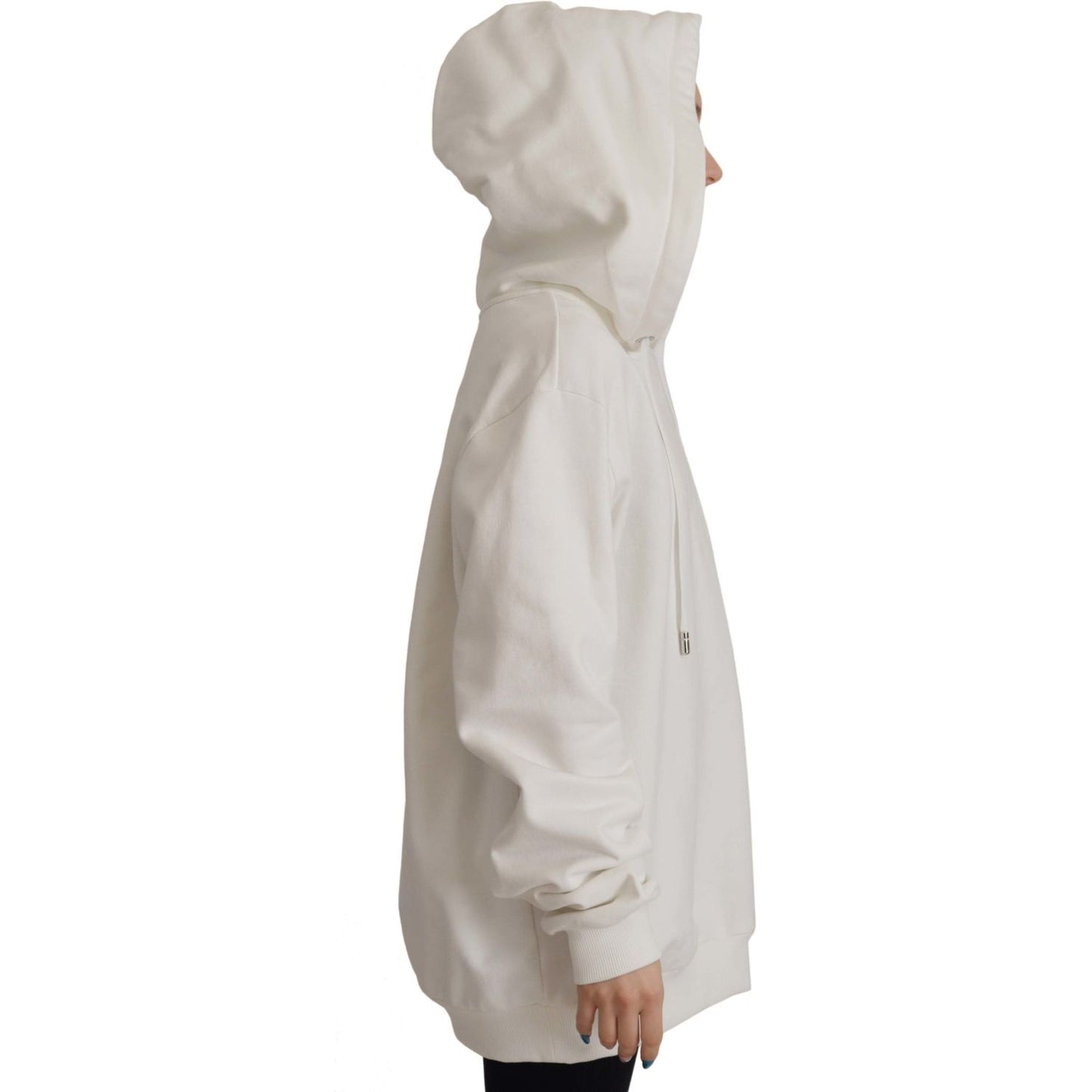 Dolce & Gabbana White Hoodie Pullover Embroidered Sweater TSH7849- 40