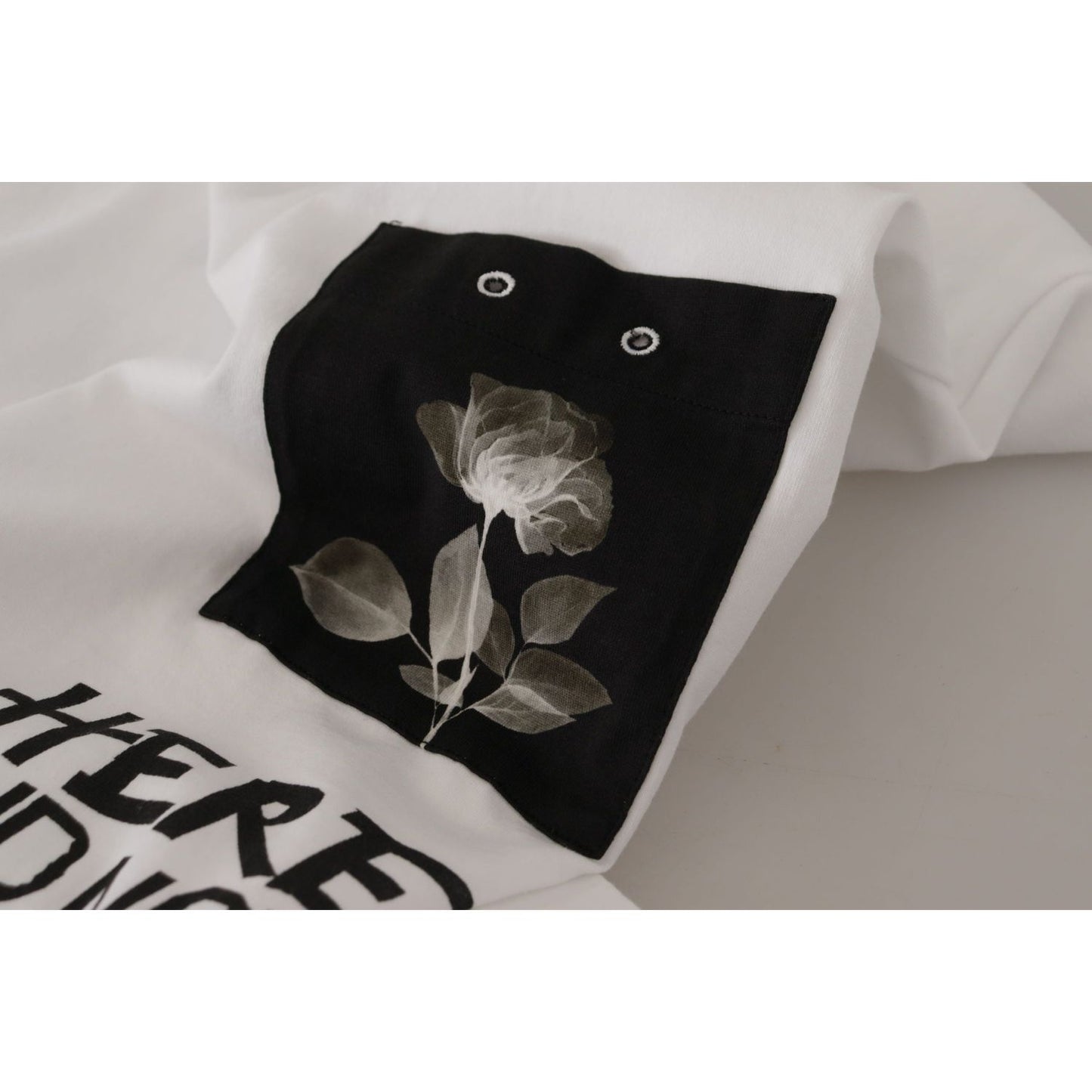 Dolce & Gabbana White Slogan Print Round Neck Cotton T-shirt TSH7841- 44