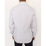 Ermanno Scervino White Gray Striped Regular Fit Casual Shirt SIG10176-1