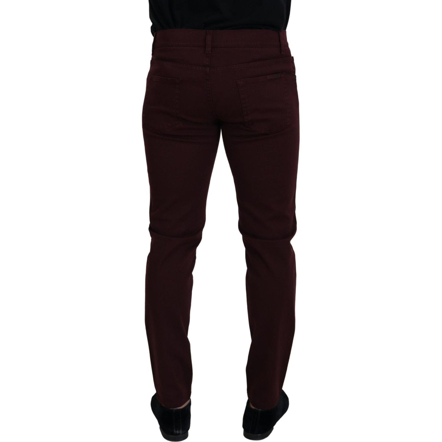 Dolce & Gabbana Bordeaux Cotton Stretch GOLD Denim Jeans