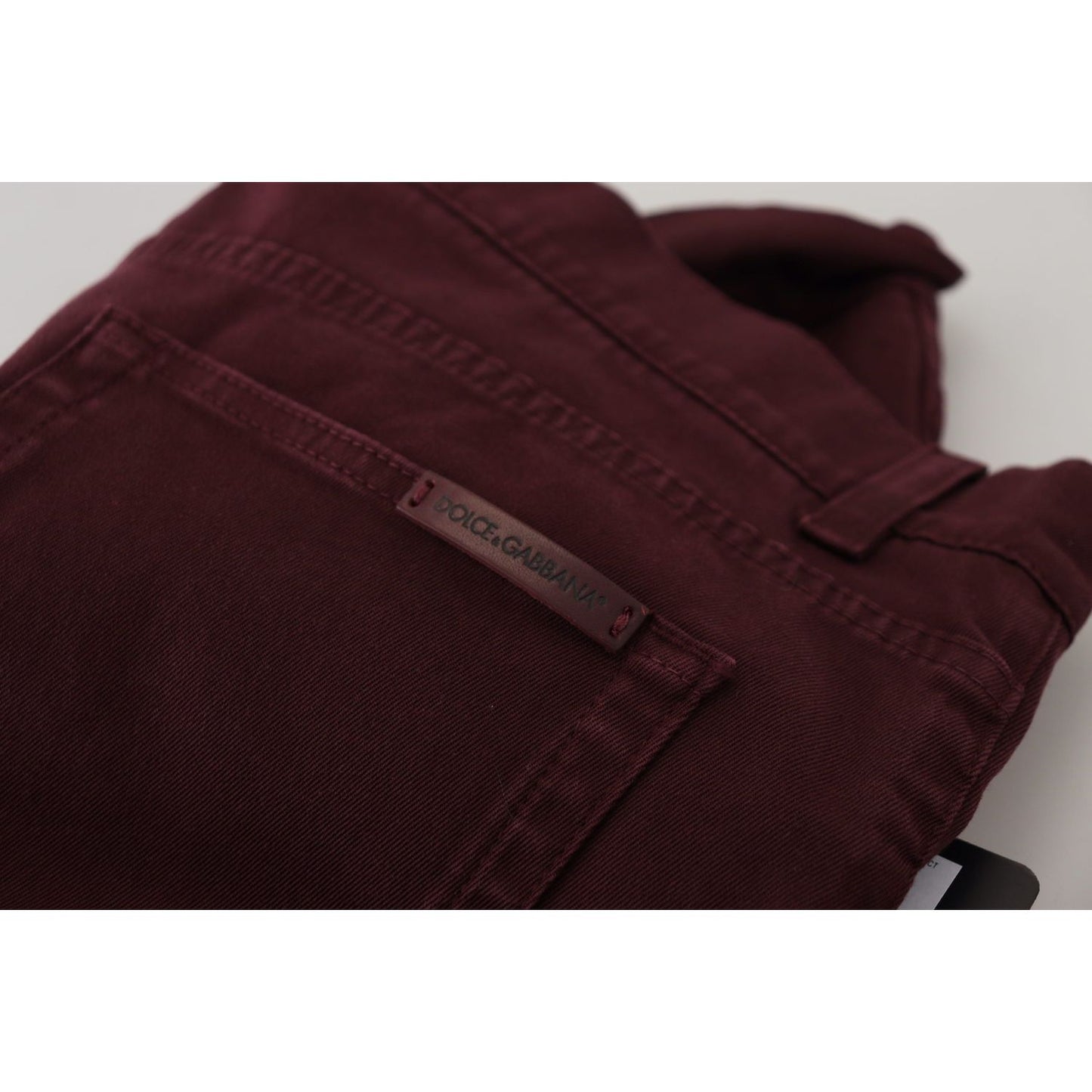 Dolce & Gabbana Bordeaux Cotton Stretch GOLD Denim Jeans