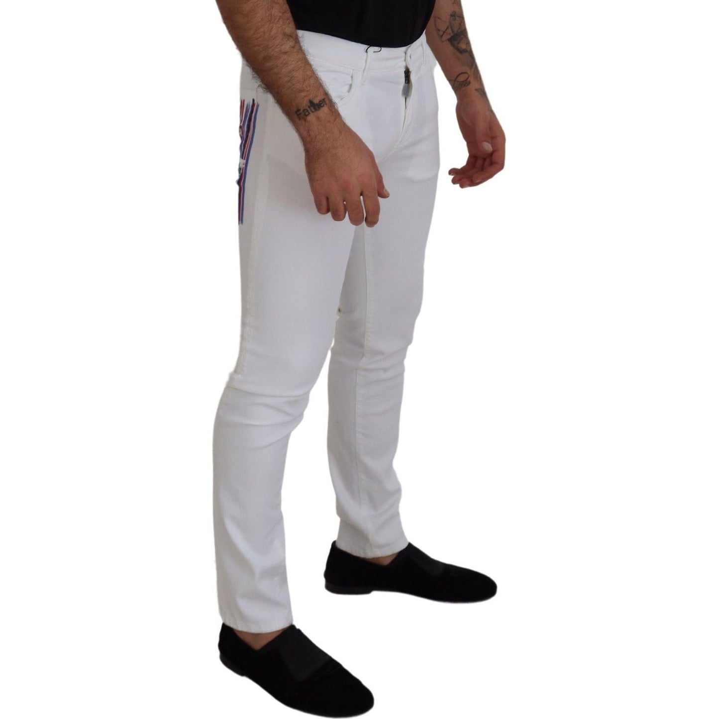 Dolce & Gabbana White Slim Skinny Stretch Cotton Denim Jeans PAN73308- 44