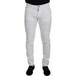 Dolce & Gabbana White Slim Skinny Stretch Cotton Denim Jeans PAN73308- 44