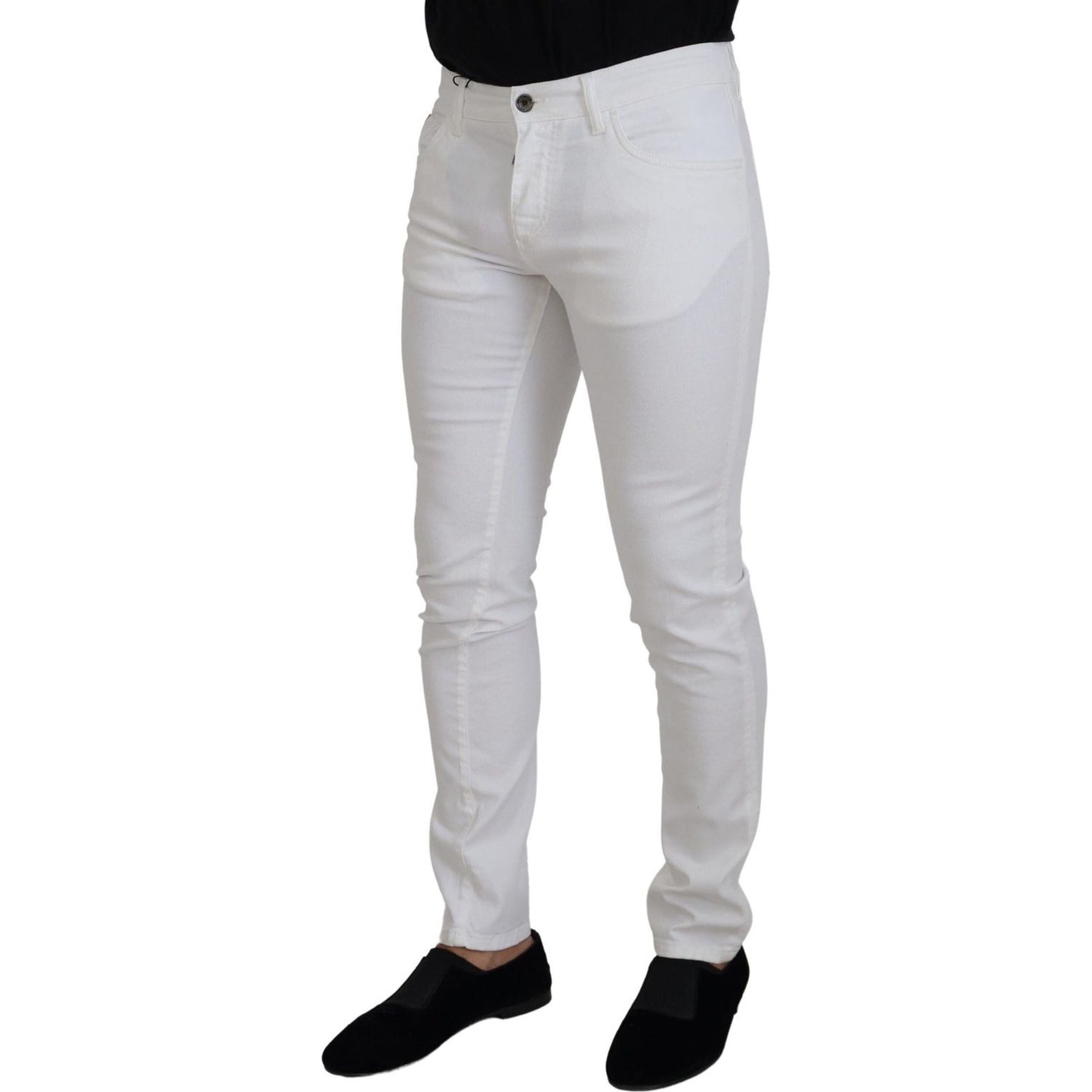Dolce & Gabbana White Slim Skinny Stretch Cotton Denim Jeans PAN73308- 44