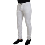 Dolce & Gabbana White Slim Skinny Stretch Cotton Denim Jeans PAN73308- 44