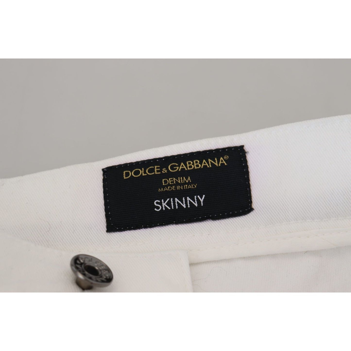 Dolce & Gabbana White Slim Skinny Stretch Cotton Denim Jeans PAN73308- 44