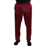 Dolce & Gabbana Bordeaux Silk DG Sleep Lounge Pants Jeans & Pants