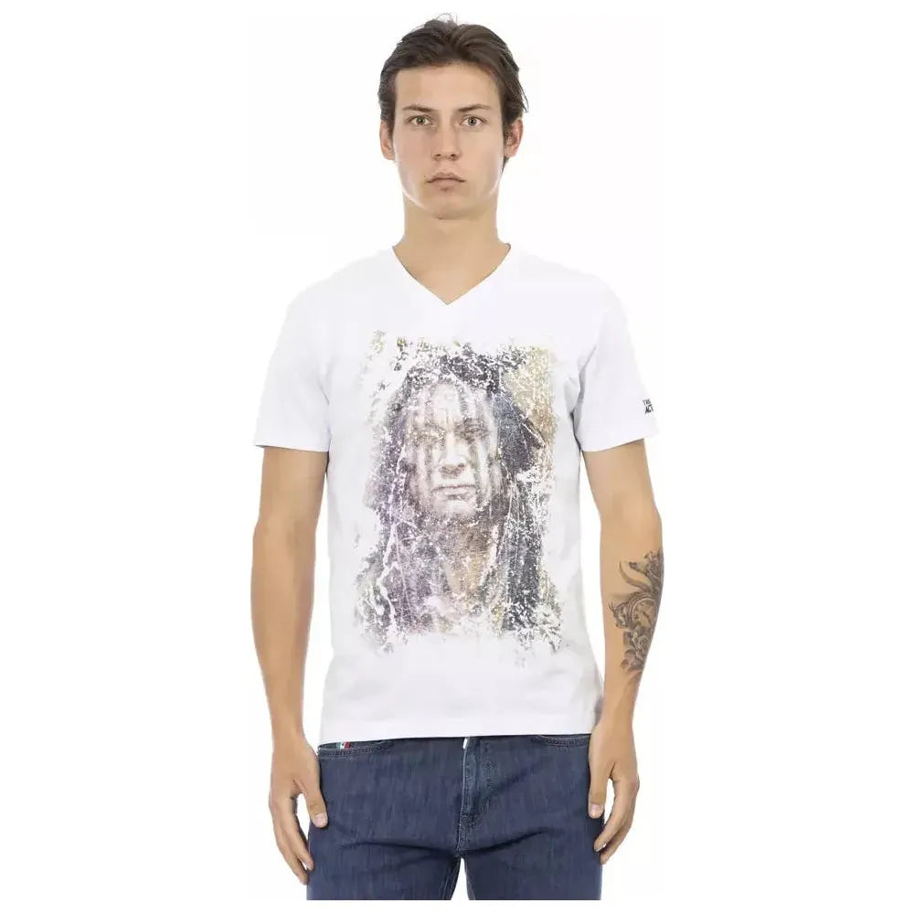 Trussardi Action White Cotton Men T-Shirt TR-22872-S