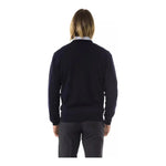 Uominitaliani Blue Merino Wool Men Sweater