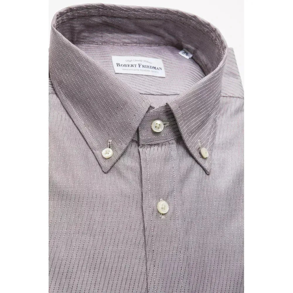 Robert Friedman Beige Cotton Men's Shirt RO-20453-M