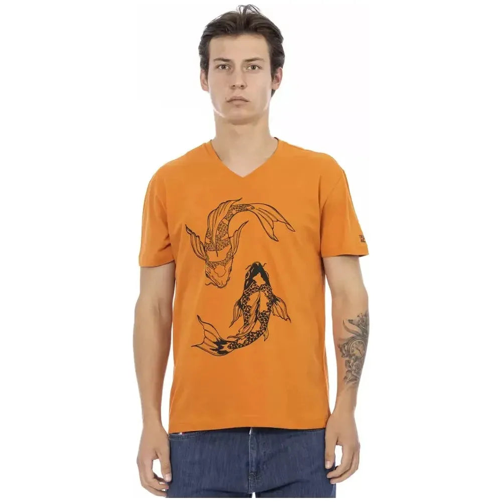 Trussardi Action Orange Cotton Men T-Shirt TR-22839-S