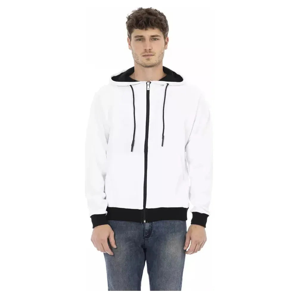 Baldinini Trend White Cotton Men Sweater BA-22610-3XL
