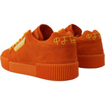 Dolce & Gabbana Orange Leather P.j. Tucker Sneakers Shoes LA10042 - 37