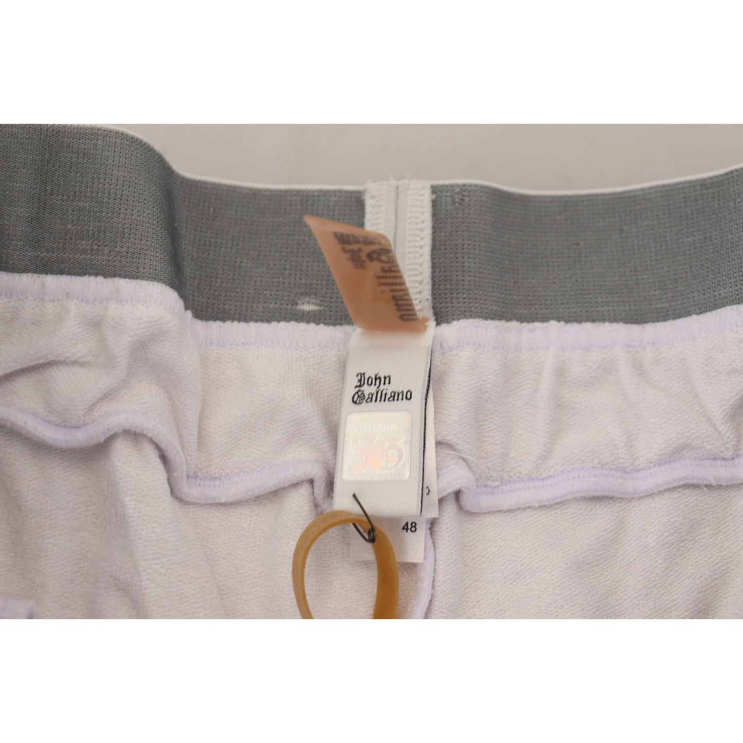 John Galliano White Cotton Logo Mens Jogger Pants PAN74149#2 - 46